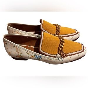 Tory Burch Mini Benton Charm Loafer Afternoon Tea Floral White and Yellow